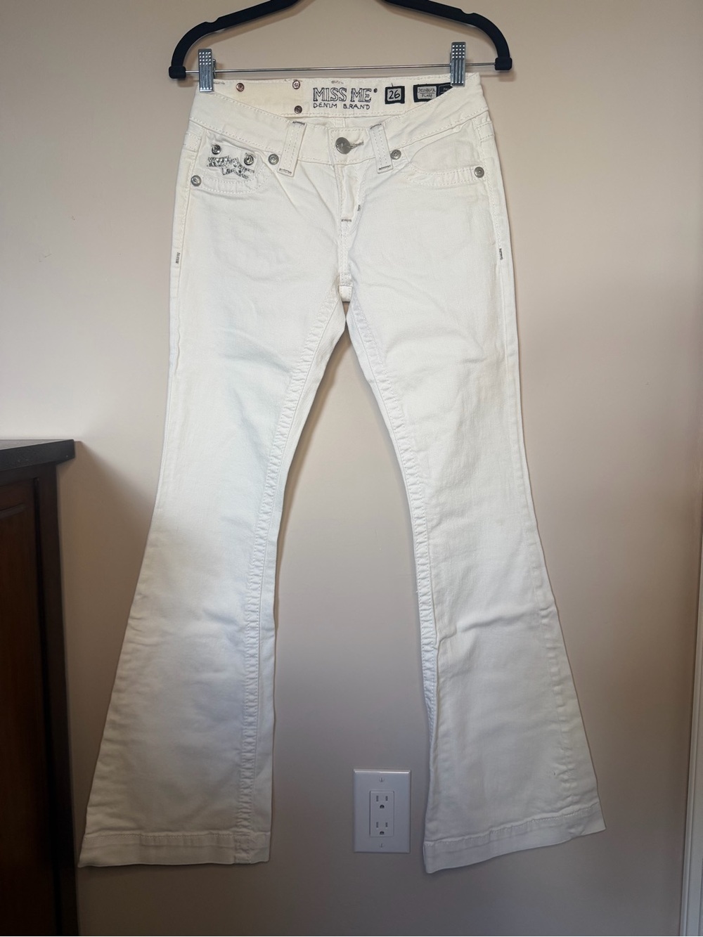 Miss Me White Flare Jeans - Women's Wide Leg